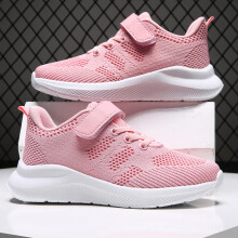 Girls Shoes,Kids Strap Sneakers Breathable Comfortable Running Shoes Lightweight Casual Footwear for Boys,Girls Sneakers,06 Pink,10.5-11 Years