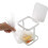 Metal countertop trash can with bag holder, white 1