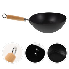Multiuse Small Iron Wok Pan Suitable for Gas Stove and Firewood Stove Cooking