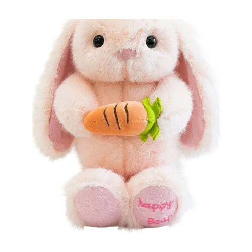 Lapin de Pâques en peluche rose de 25 cm