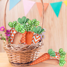 Stoffen worteldecoratieset (5 stuks) voor Pasen en de lente