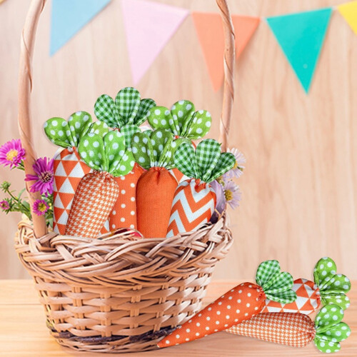 Fabric Carrot Decor Set 5 Pack for Easter and Spring