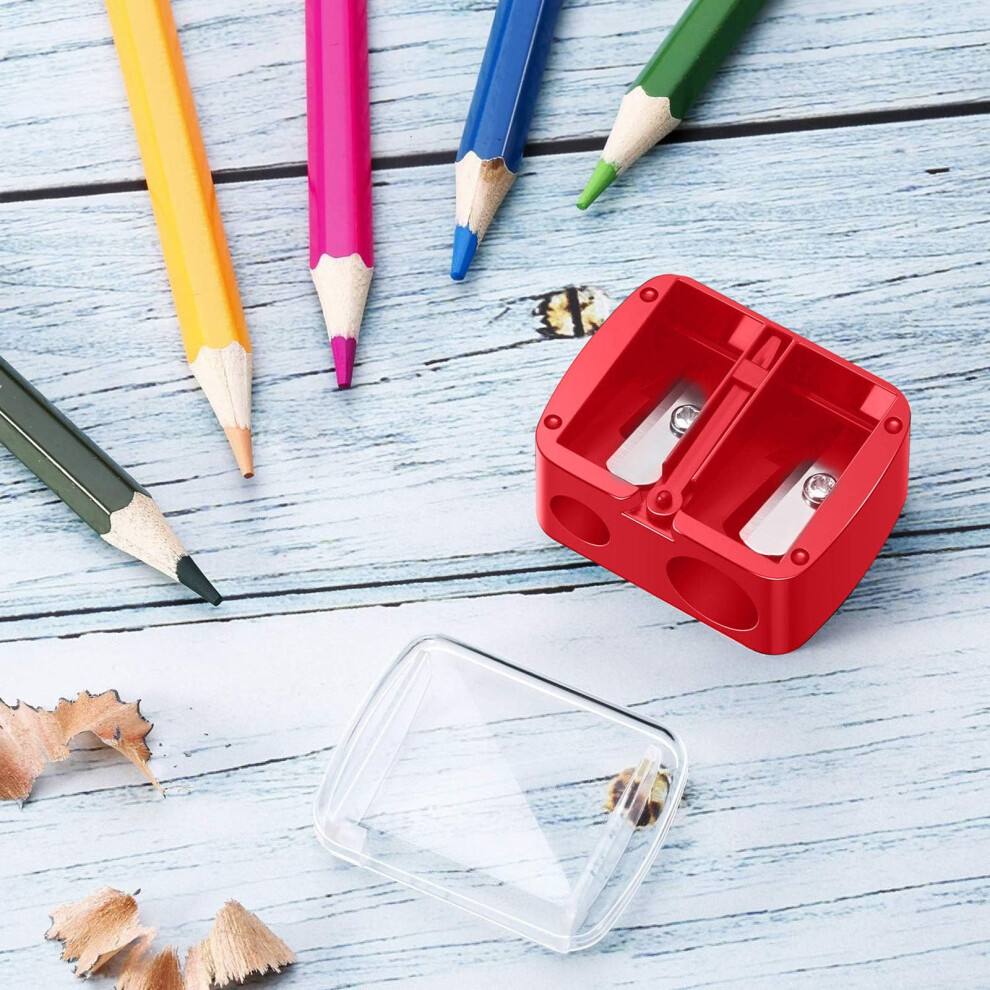 Red Makeup Pencil Sharpener For Eyeliner, Lip Liner & Colo Pencils Â Handheld Cosmetic Sharpener, Compatible With Standard Pencils