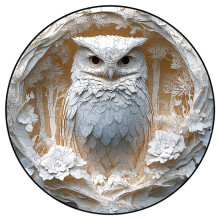 Luna Owl Puzzle 3D Bird Puzzles White Owls Art Puzzles Unique Aesthetic Home Challenging For 14.2X14.2Cm Utility