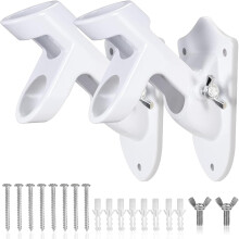 BONWIN 1" Flag Pole Holder Brackets for Wall Mount, Aluminum Alloy, Rust-Free Coated (White, 2 Pack), Compatible with 1" Poles