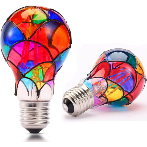 Ampoule LED effet vitrail E26 6W A60 (lot de 2)
