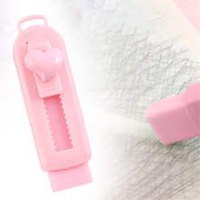 1pc Retractable Heart Eraser with Plastic Sleeve, Pink Cute Aesthetic Eraser Compatible with Pencils