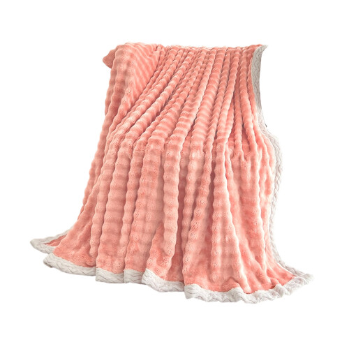 Coperta in pile rosa double-face 51x59 pollici 1