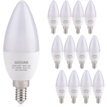 Ampoule LED E12 Candelabra 6W 5000K Lumière du jour (paquet de 12)