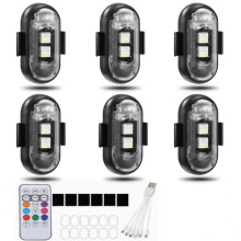 6PCS Wireless LED Strobe Lights with Remote, 8 Colors, USB Charging, IP65 Waterproof, Anti-Collision Warning Light for