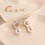 Pearl Drop Earrings Gold Plated Brass 1 Pair 3