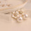 Pearl Drop Earrings Gold Plated Brass 1 Pair 4