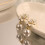 Pearl Drop Earrings Gold Plated Brass 1 Pair 6