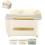 Taschentuchboxhalter mit Aufbewahrungsfach, Beige 1