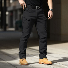 Ultimate Comfort Straight Leg Pants | Men's Relaxed Fit Trousers with Drawstring WaistbandBlackS