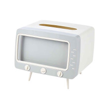 Boîte à mouchoirs avec support pour téléphone blanche