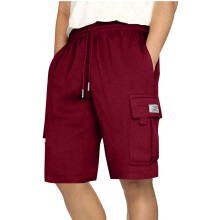 Mens Cargo Shorts Casual Solid Pants Drawstring Waist Athletic Gym Shorts with Pocket S-2XL