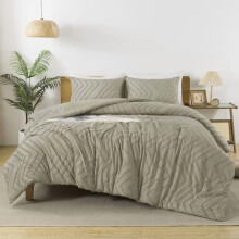 Ensemble de couette kaki super king avec 2 taies d'oreiller