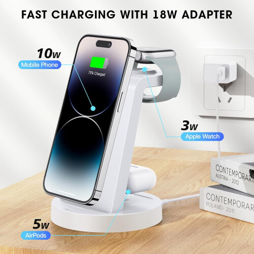 Ασύρματος σταθμός φόρτισης για iPhone, Apple Watch, AirPods 2