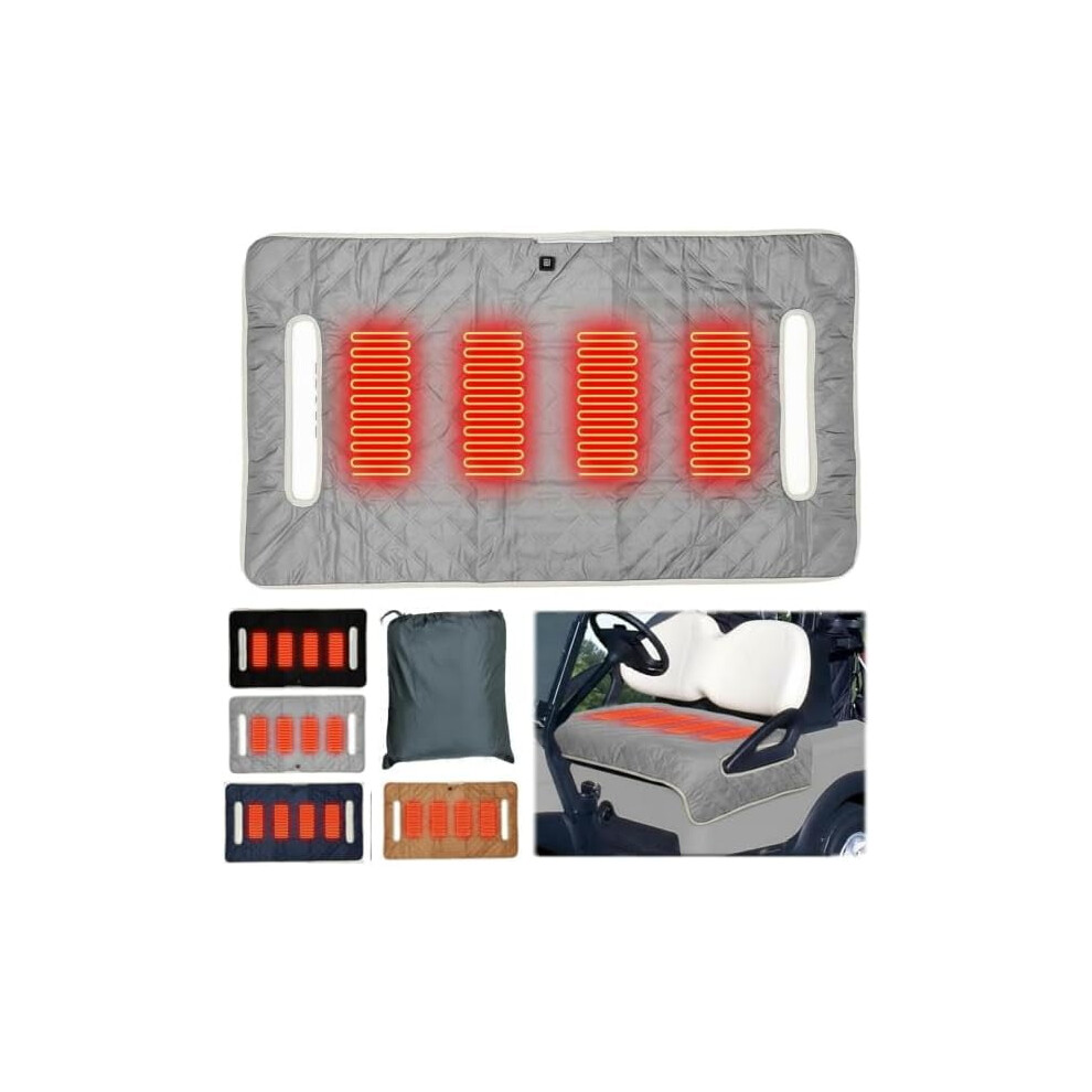 Heated Golf Cart Seat Cover 51X32 Inch 12V 3-Heat Settings 962125492361
