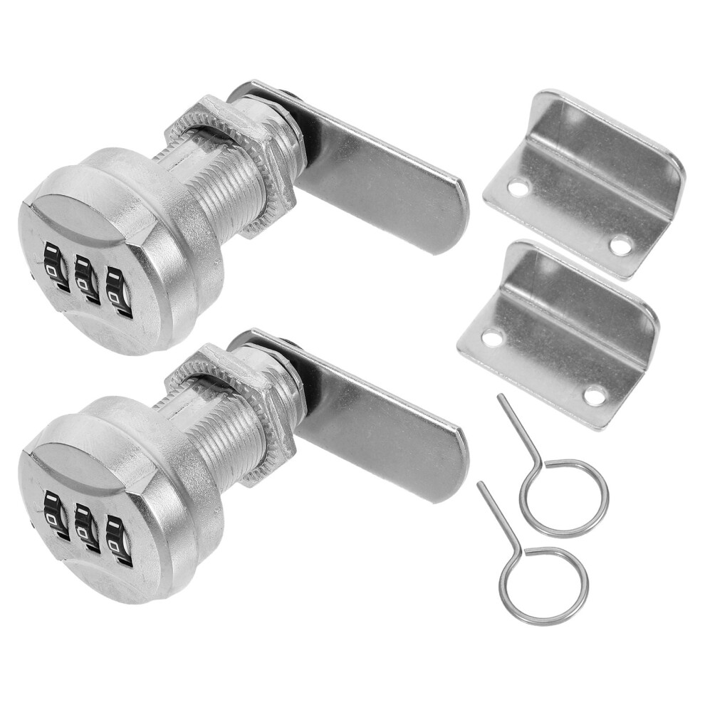 2 Sets Mechanical Password Drawer Locks Zinc Alloy For File Cabinets And Mailboxes Finish 9399596103662