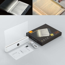 Lampe de lecture LED rechargeable à panneau plat avec 3 couleurs de luminosité