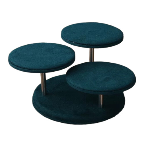 Jewelry Display Stand Fabric Three-Tier Ring Holder 1