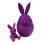 3D-geprint paashaasje – beweegbaar, paars, 15 cm 1