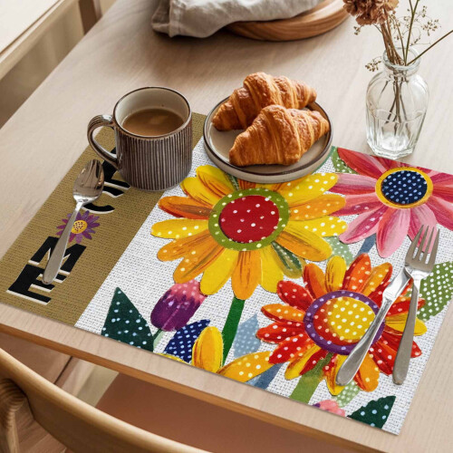 Tovagliette floreali 33x48 cm, confezione da 4 2
