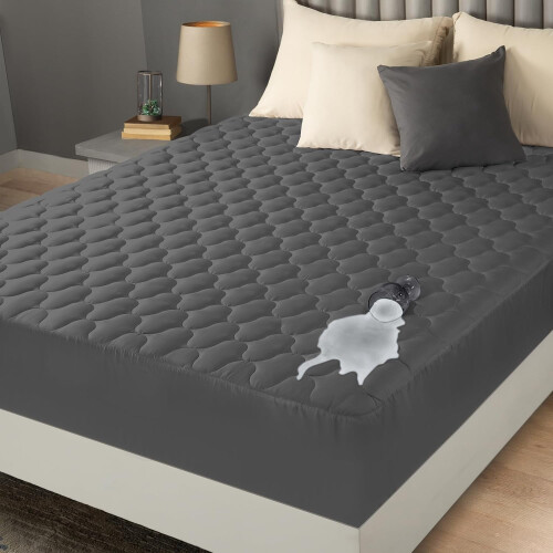 Protège-matelas matelassé imperméable, gris king size