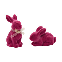2 stuks fluweelzachte paashaasjes, 6 cm grote lentetafeldecoratie, paasdecoratie voor binnen – geschikt voor thuis en feestjes