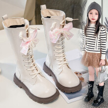 Toddler Boots,Flat Boots Fashionable Comfortable Soft Sole Leather Childrens Boots for Daily Wear,Girls Boots,Z04 White,10.5-11 Years