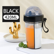 Gourde étanche de 420 ml | Couvercle en polypropylène transparent mat résistant et corps en polycarbonate | Gourde de sport portable pour