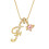 Heart-shaped diamond-encrusted initial pendant necklace 1