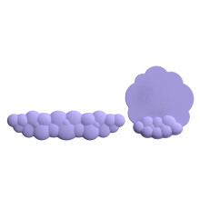 Juego de reposamanos con diseño de nube adorable, almohadilla de soporte para muñeca de teclado de silicona y PU, kit de almohadillas de espuma