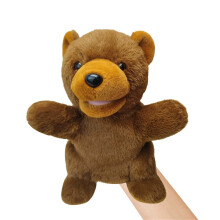 Bear Hand Puppets Bear Plush Puppets,9" Realistic Bear Stuffed Animal Puppets for Kids Bear Puppet for Adults with Movable Mouth