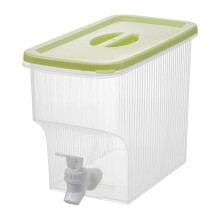 Distributeur de boissons transparent de 3,9 L avec robinet et couvercle, carafe d'eau froide pour la maison, les fêtes, les bars – Compatible avec