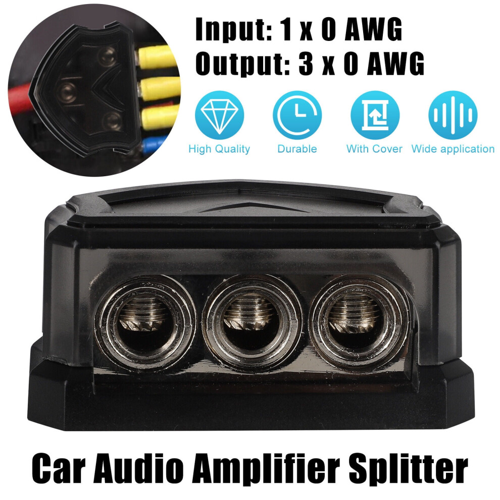 1 X 0 Gauge Input 3 X 0 Gauge Output Audio Power Ground Amp Distribution Block 9085618343221