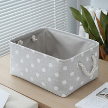 Panier de rangement pliable – Grand bac pliable en tissu avec poignées, gris, pour vêtements, jouets, couvertures, à utiliser sur une étagère