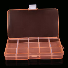 Schmuckaufbewahrungsbox aus Kunststoff, 15 verstellbare Fächer für Perlen, Werkzeuge, Klebeband, Bastelbedarf und Aufkleber – 6,8 x 3,9 x 0,91