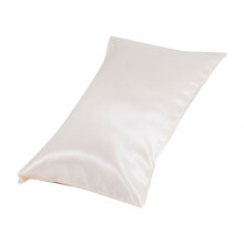 Lot de 2 taies d'oreiller en soie véritable (51 x 76 cm) pour les cheveux et la peau, anti-acné, bio, fermeture éclair invisible, blanches –