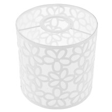 Abat-jour en métal blanc à motif floral ajouré pour lampe de table et lampadaire, douille E27