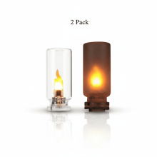 USB-flammelampe realistisk flimrende stearinlys med fjernbetjening stemningsbelysning glasflaske natlampe 1 lampe (2 stk.)