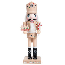 Lebkuchenmann-Nussknacker aus Holz – Weihnachtsfigur in Form eines Lebkuchenmanns – Weihnachtsdekoration (25 cm)