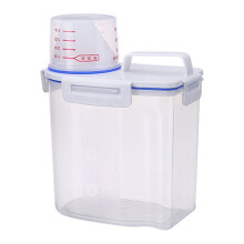 Boîte de rangement hermétique pour riz, céréales/farine/aliments pour animaux, 1,5 L, avec verre doseur, en plastique transparent (18 x 12 x 22