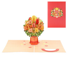 Carte florale 3D pop-up, carte pop-up artisanale, carte de Saint-Valentin, cadeau pour maman, femme, homme, enfant, papa, épouse