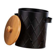 Boîte de conservation alimentaire multifonctionnelle pour garde-manger, style campagnard, à poser sur le comptoir, noire, taille moyenne.