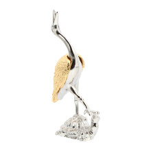 Figurine de grue en métal argenté (1 pièce) - Décoration intérieure
