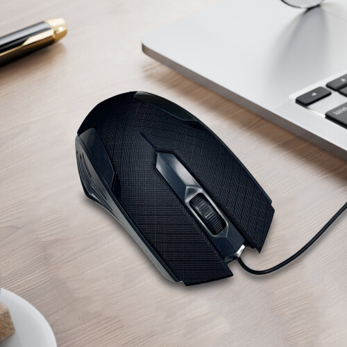 Ergonomic USB Wired Optical Mouse – Silent Buttons, Precise Control, Compatible with Windows/Mac