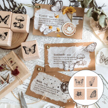 DIY Craft Rubber Stamp Set with Lovely Patterns for Kids and Adults 4Pcs Lightweight Synthesis Material